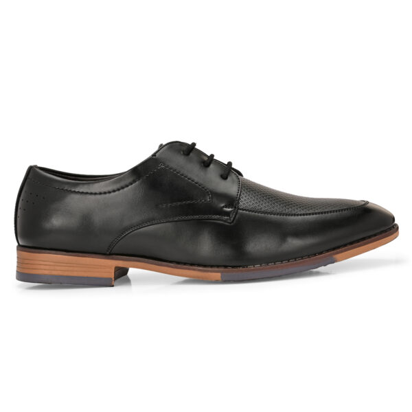 Classic Black Leather Formal Derby Shoes - Image 2