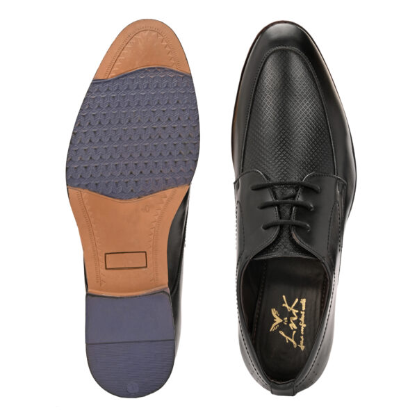 Classic Black Leather Formal Derby Shoes - Image 5