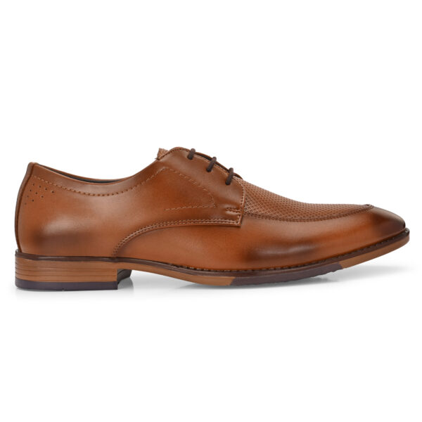 Classic Tan Leather Formal Derby Shoes - Image 2