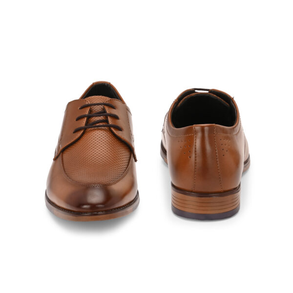 Classic Tan Leather Formal Derby Shoes - Image 3