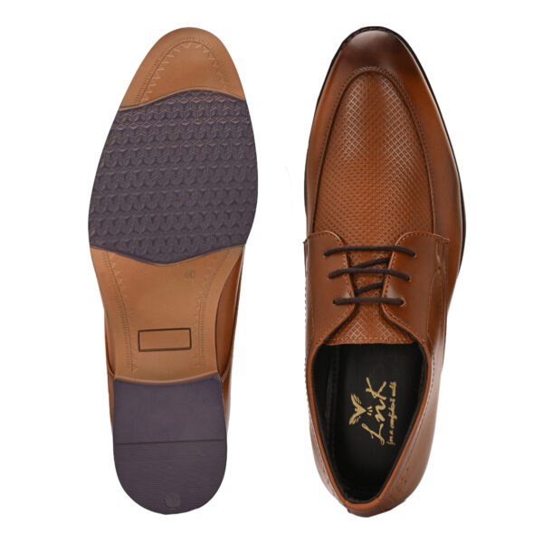 Classic Tan Leather Formal Derby Shoes - Image 4