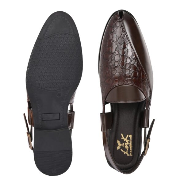 Black & Brown Classic Peshawari Sandal for Men - Image 9