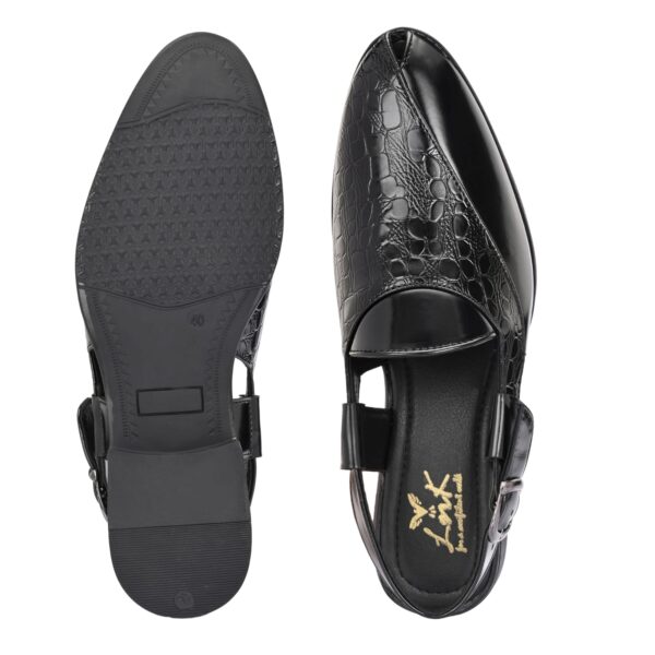 Black & Brown Classic Peshawari Sandal for Men - Image 2