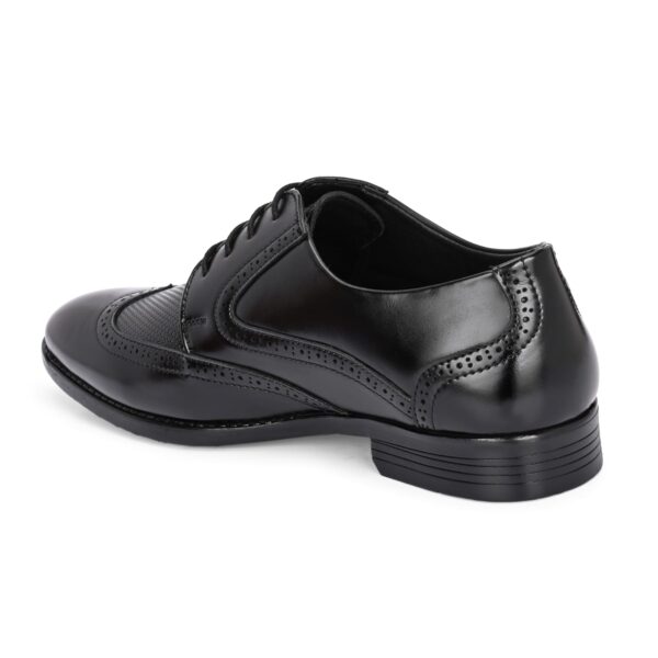 Men’s Classic Black Wingtip Oxford Shoes – Gloss Leather Finish - Image 2