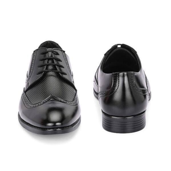 Men’s Classic Black Wingtip Oxford Shoes – Gloss Leather Finish - Image 3