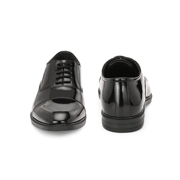 Men’s Classic Gloss Lace-Up Derby Shoes – Black & Brown - Image 3