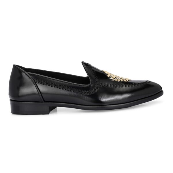 Men’s Royal Embroidered Slip-On Ethnic Loafers – Black & Brown - Image 6