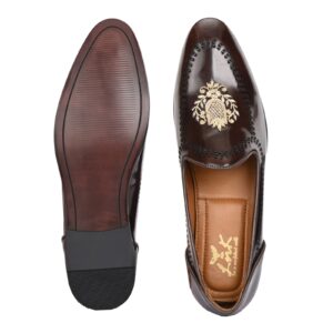 Men’s Royal Embroidered Slip-On Ethnic Loafers – Black & Brown