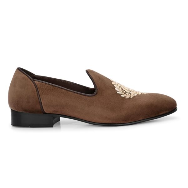 Men’s Regal Embroidered Ethnic Jutis Brown & Balck - Image 5