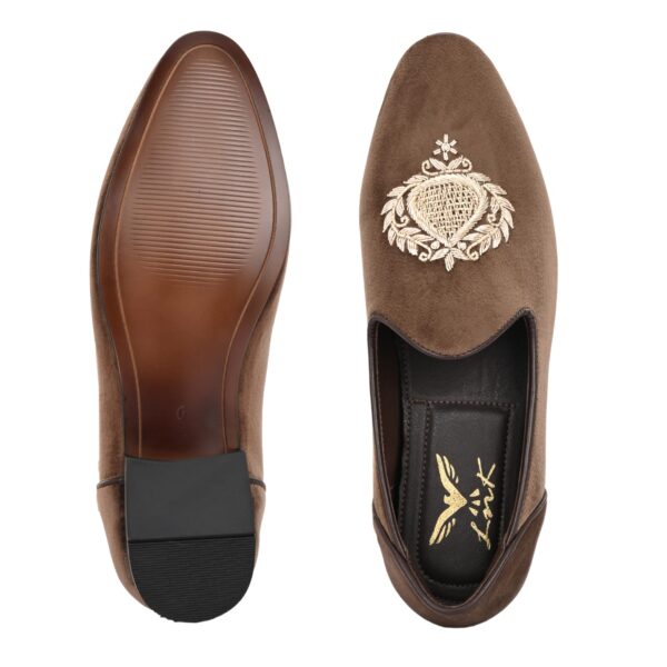 Men’s Regal Embroidered Ethnic Jutis Brown & Balck - Image 3